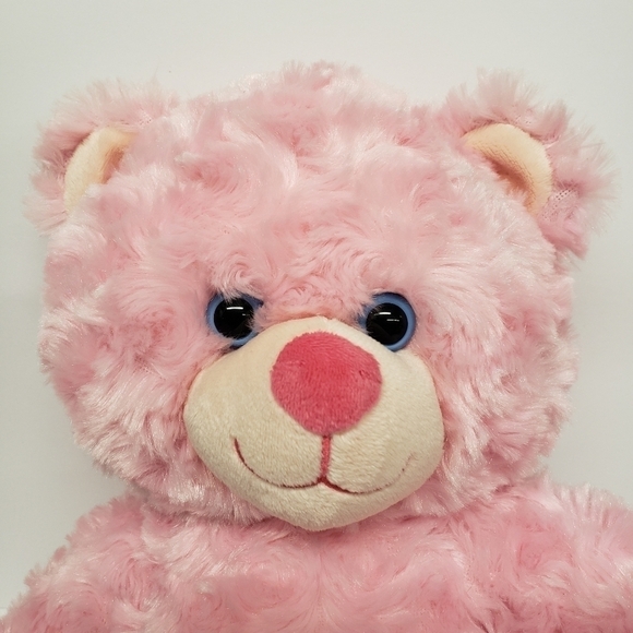 Build a Bear 16" Pink Peach Swirly Fur Blue Eyes Teddy Bear 2014 Plush - Picture 3 of 4